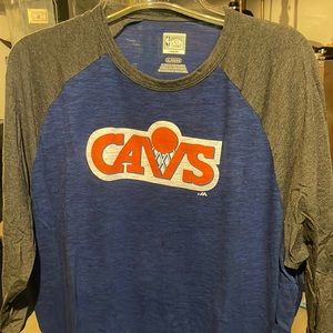 Majestic, CAVS 3/4 sleeve tee. Old School colors.